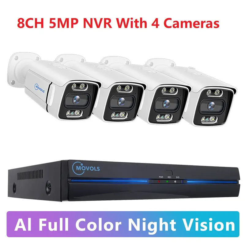 MOVOLS 8CH 5MP 8MP POE Security Camera System Two Way Audio 8MP NVR Kit CCTV Outdoor IP Camera H.265 P2P Video Surveillance Set - Image 8