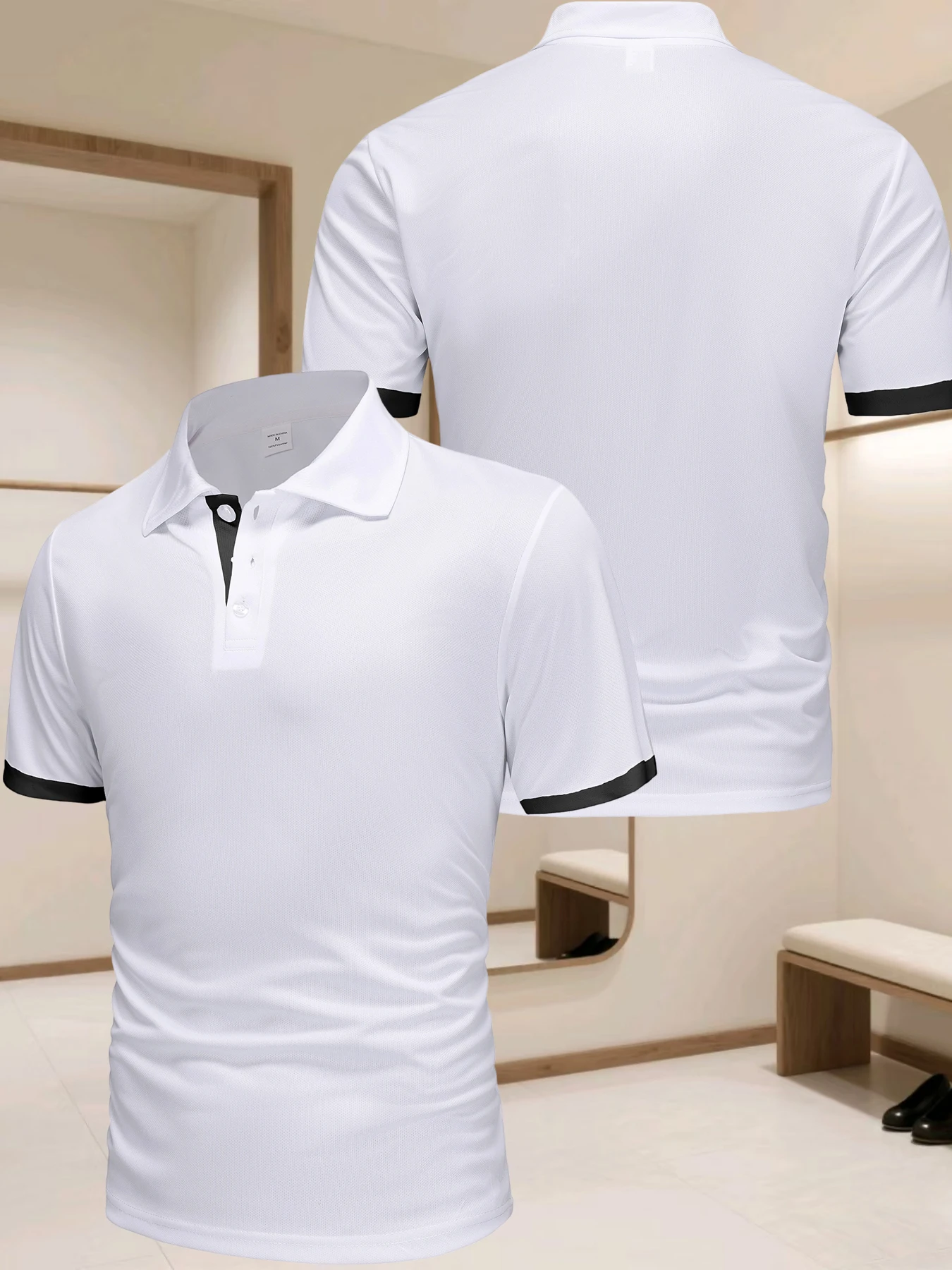Чоловіча сорочка поло, контрастна футболка для спорту на відкритому повітрі, чоловіча дихаюча спортивна сорочка поло для активного відпочинку, модна контрастна футболка