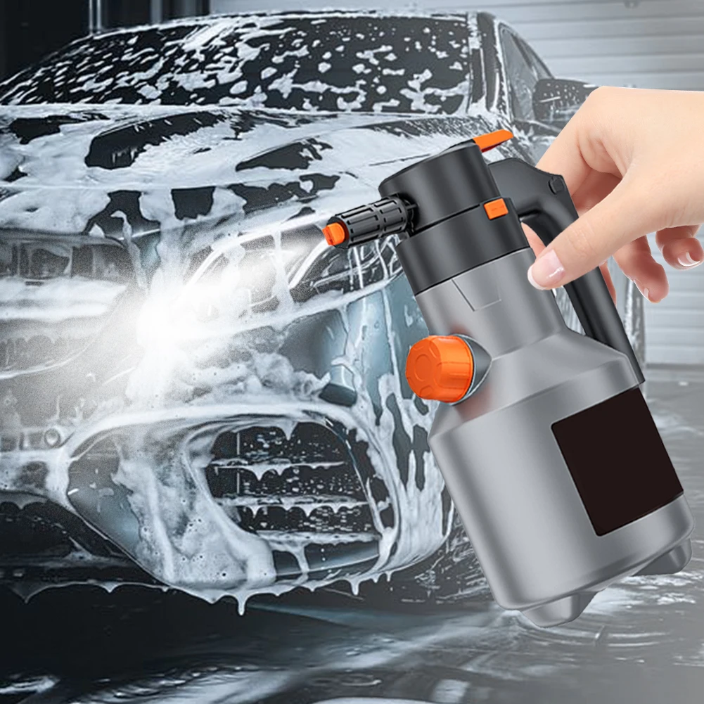 2L Electric Foam Sprayer Car Wash Foam Sprayer Battery Powered Cordless Foaming Spray Rechargeable for Home Garden