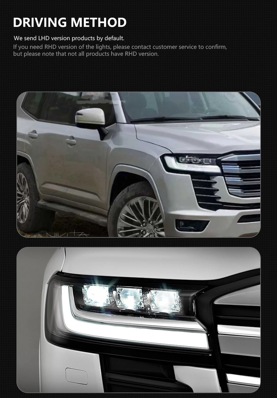 Toyota Land Cruiser LC300 Headlights 2022-2023 LC300 LED Headlight DRL ...