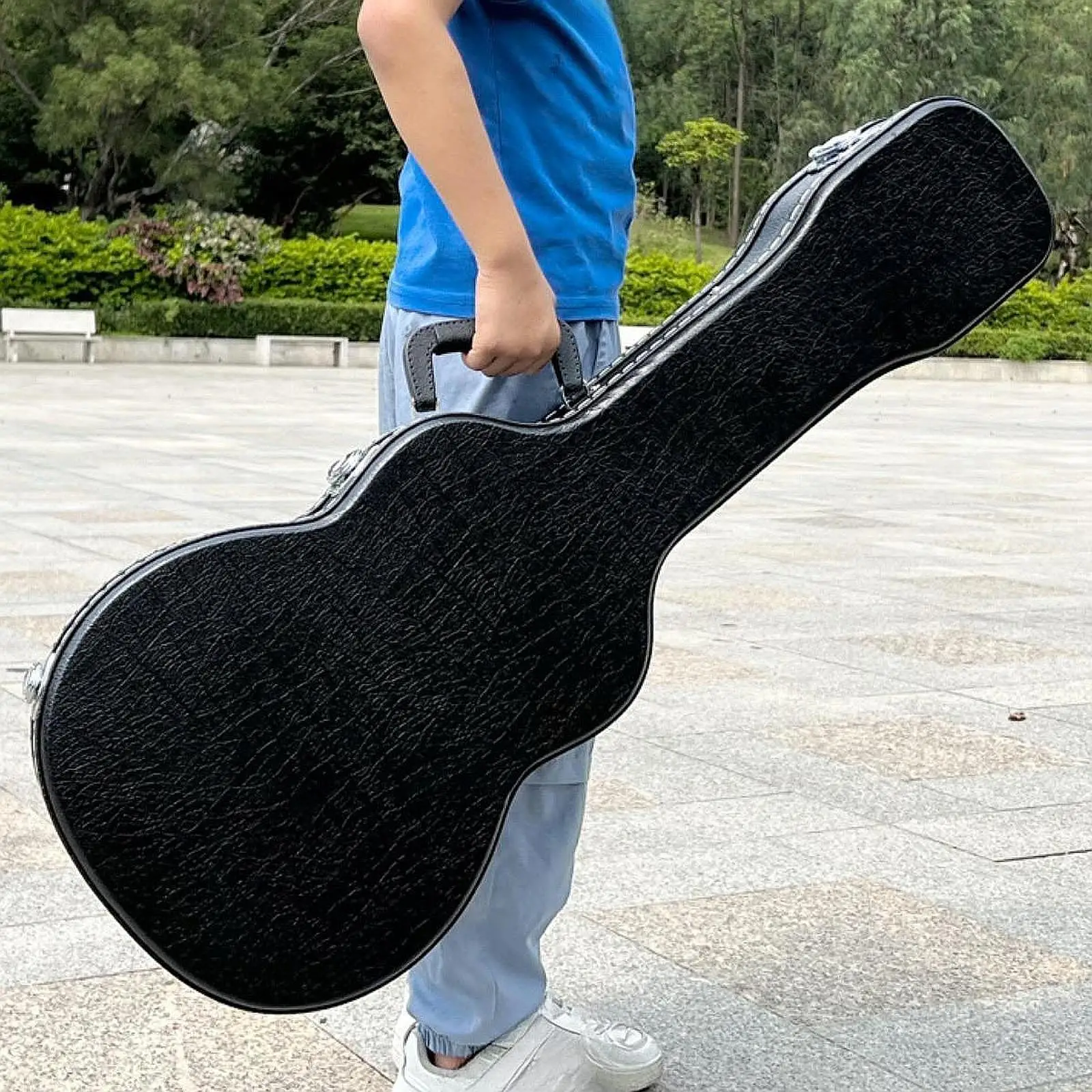 Electric Guitar Bag Waterproof Shockproof Guitar Case Handbag with Handle Hard Shell Backpack for Acoustic Guitars