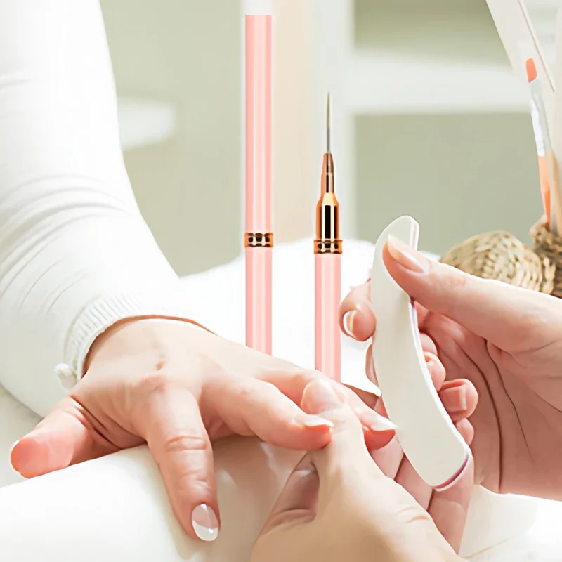 7/9/11/15/25MM Nail Liner Brush Set UV Gel Nail Brushes Kits 5pcs French Stripe Line Painting Drawing Flower Pen Manicure Tools 6