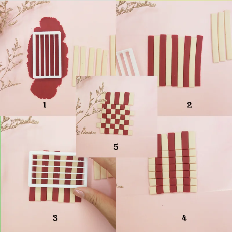 Clay Cutters 4/6/7mm Clay Bar Cutting Mold Soft Pottery Polymer Clay Cutters DIY Lattice Stripe Earring Shape Making Tool Polymer Mold