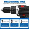 21V Cordless Impact Drill Electric Screwdriver Electric Hammer Drill Mini Wireless Hand Drill Lithium-Ion Battery Power Tools 4