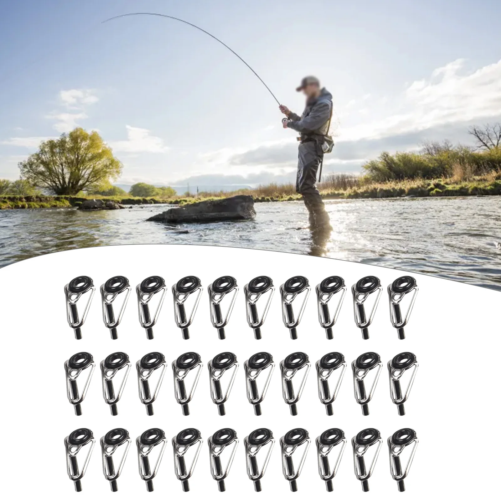 

Практичные направляющие кольца для удочки, направляющие кольца для удочки, металлическая Удочка 6 видов диаметра, замена 6 видов диаметра