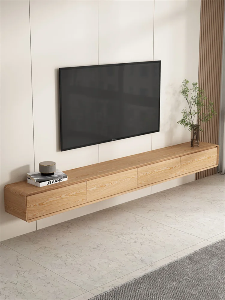 

Japanese Style Suspended TV Cabinets for Living Room Furniture Modern Minimalist Small Apartment Wall-mounted Floor TV Stands A