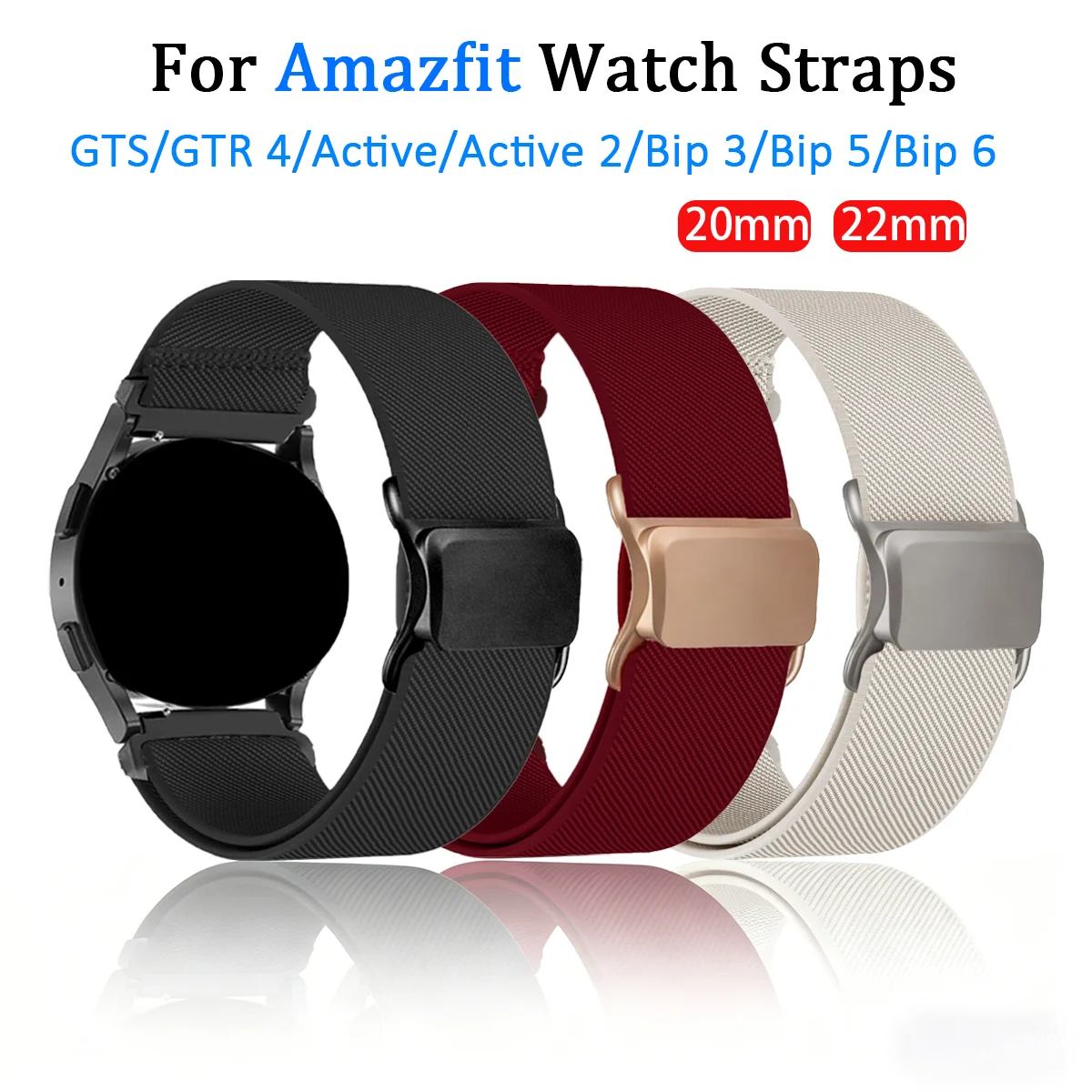 Soft Elastic Strap in 20mm/22mm - Universal Fit