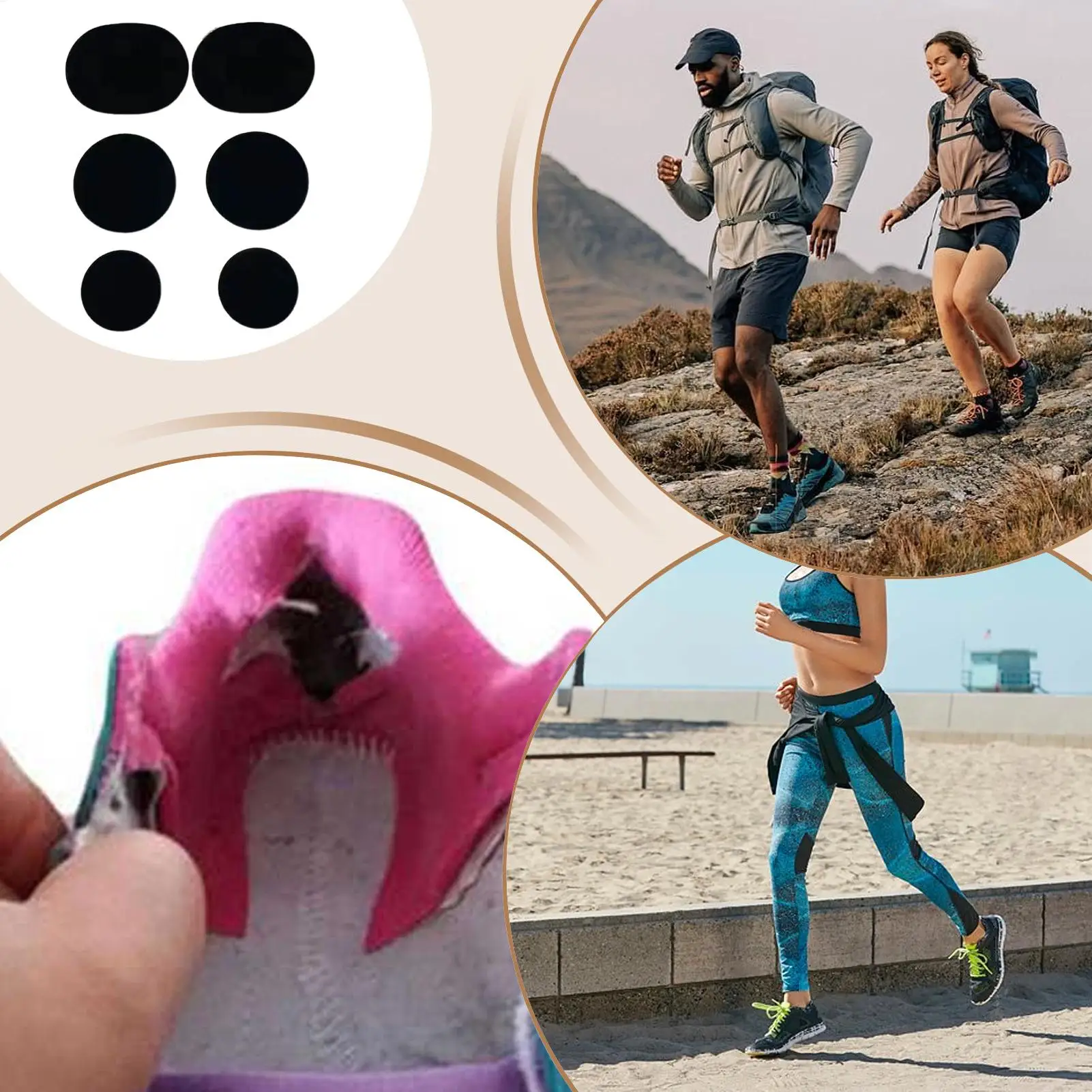 Schuhflicken für Zehenlöcher, selbstklebende Löcherreparaturen, 6 Stück, atmungsaktive Flicken, einfach zu verwenden, für Laufschuhe, Arbeitsstiefel – Detail 7