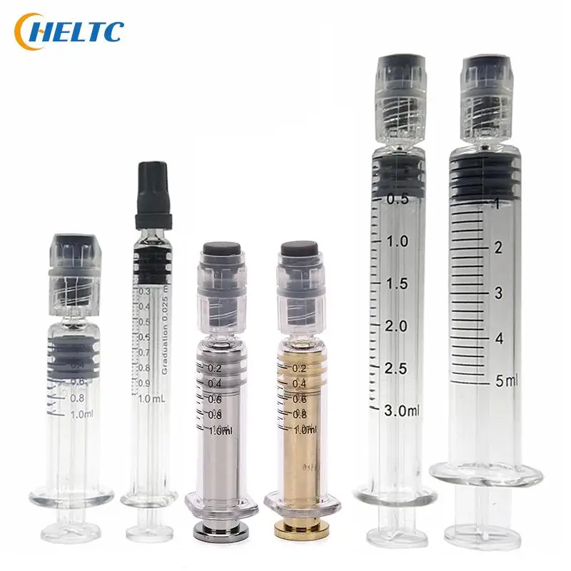

1ML /3ML /5ML Plastic Syringe Borosilicate Glass Prefillable Syringe Optional Capacity Heat-resistant Reusable Luer Lock Syringe