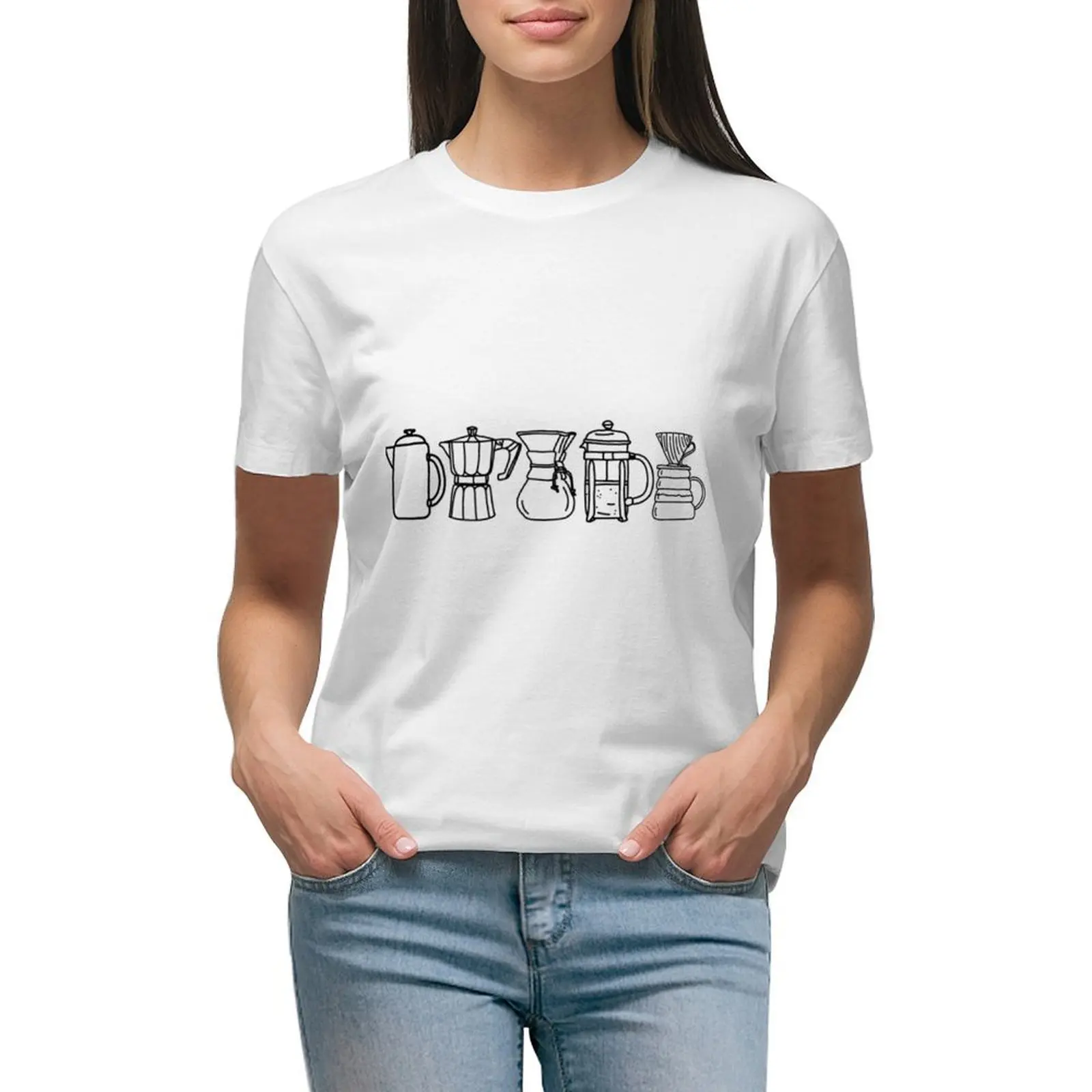 

Coffee methods \t \t T-shirt female Blouse cute clothes t shirts for Womens