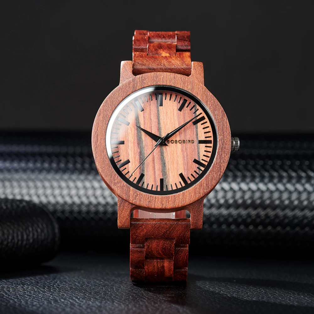Bobo Vogel Hout Horloge Voor Mannen Natuurlijke Handgemaakte
