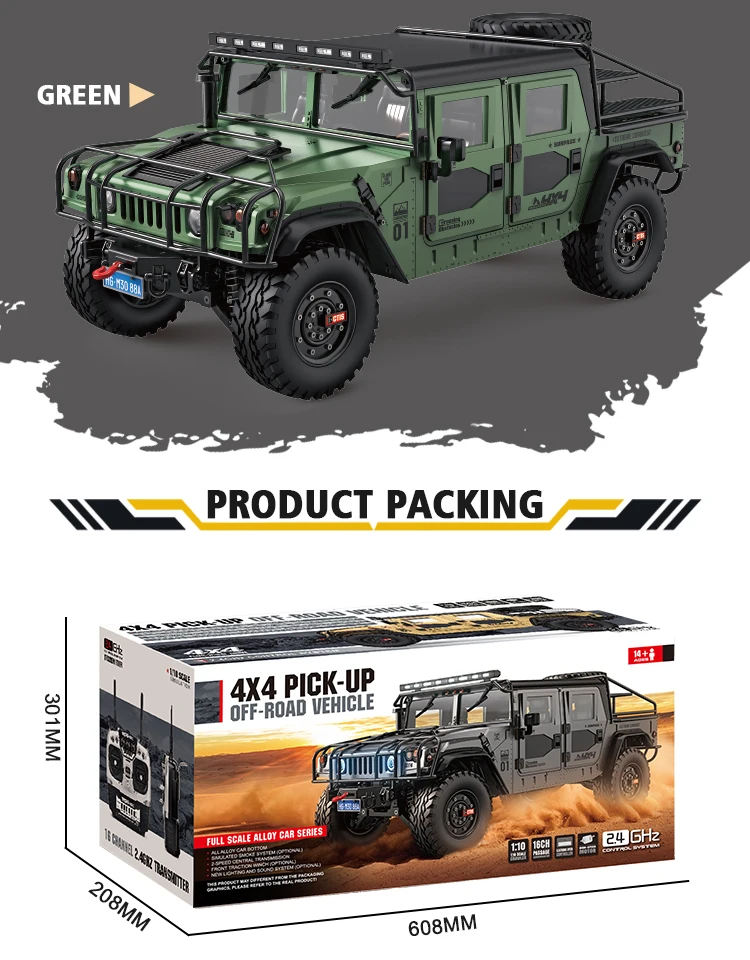 In Stock HG P415A 1/10 RC Off-road Vehicle Upgreded for 4x4 Pick-up Crawler Car Model Gift Toys with Sound Light TH21813-SMT1 2