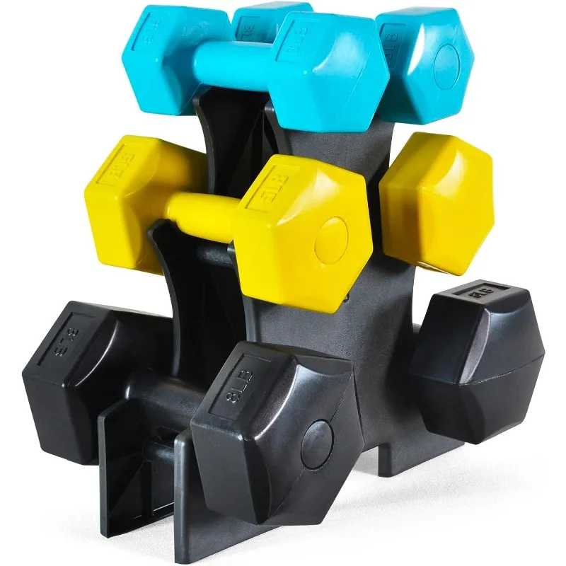 BalanceFrom Colored Vinyl or Neoprene Coated Dumbbell Set with