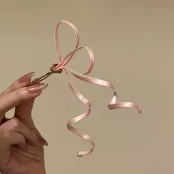 Pink Bow Ribbon Hairpin - Sweet Ballet Style Hair Accessory for Girls, Ideal Gift Choice (1 pcs pink)