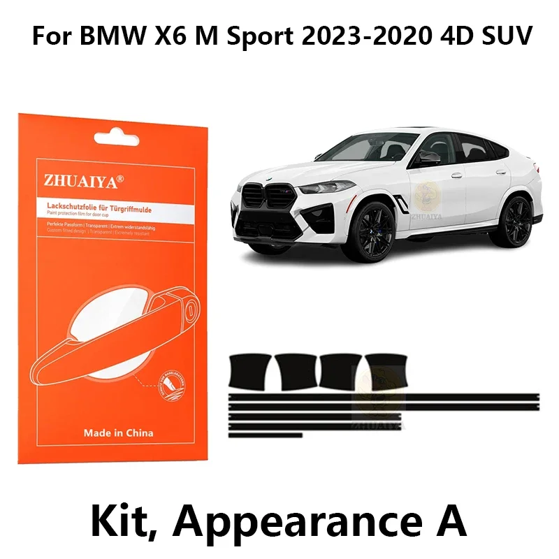 

Защитная пленка ZHUAIYA для красок дверной ручки, ТПУ PPF для BMW X6 M Sport 2023-2020 4D SUV, автомобильные аксессуары