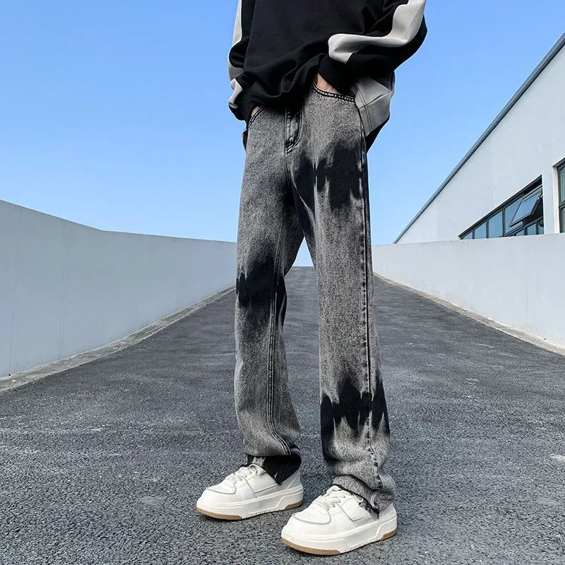 thumbnail image 1 of Pantalones de trabajo de talla grande para hombre, pantalones vaqueros blancos de gran tamaño para hombre, pantalones de estilo Harajuku Grunge Y2k de alta calidad, baratos, 1 of 5