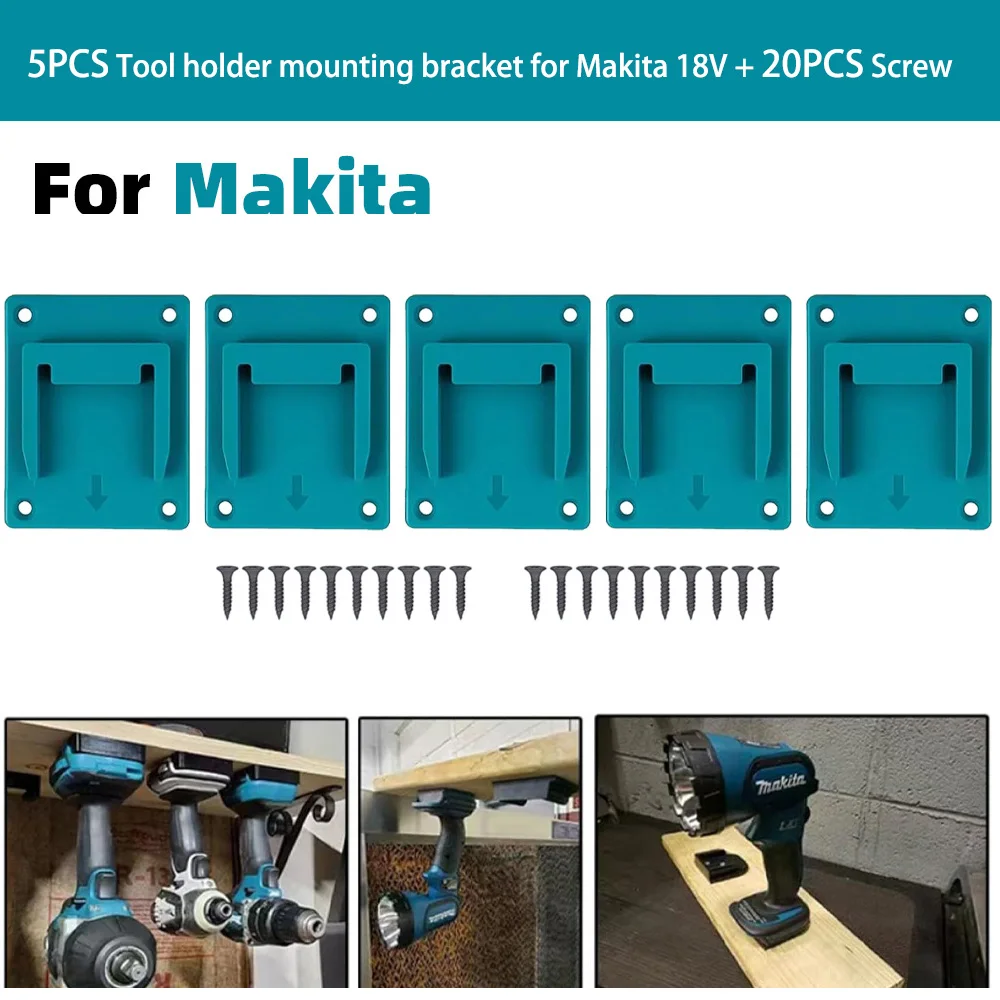 Soportes De Pared Para Baterías Y Herramientas Makita 18V – Pack De 10 Piezas, Plástico ABS, Fácil Instalación