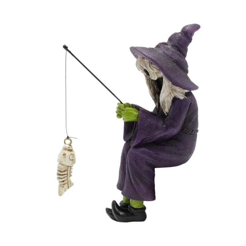 

Halloween Fishing Witches Ornament Office Desk Festival Guest Favor F1CC