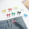 1 Pair Adjustable Trousers Waist Buckles for Jeans Pants Skirts Waist Tightener Snap Button Adjuster Pants Pin Retractable Clips 2
