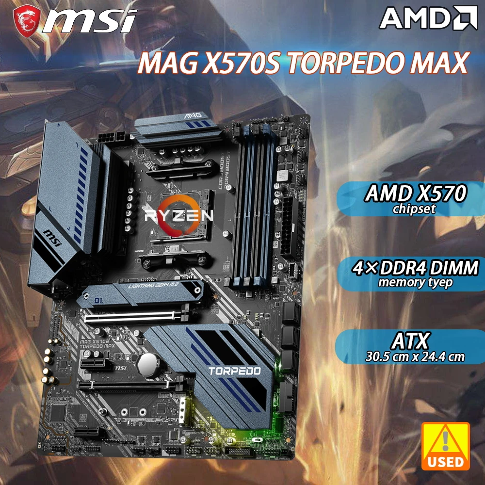 X570 Scheda Madre Mag X570S Siluro Max Con Presa Chipset X570 Am4 Per Ryzen 5600 4 Xddr4 128Gb Pcie 4.0 2X M.2 Atx