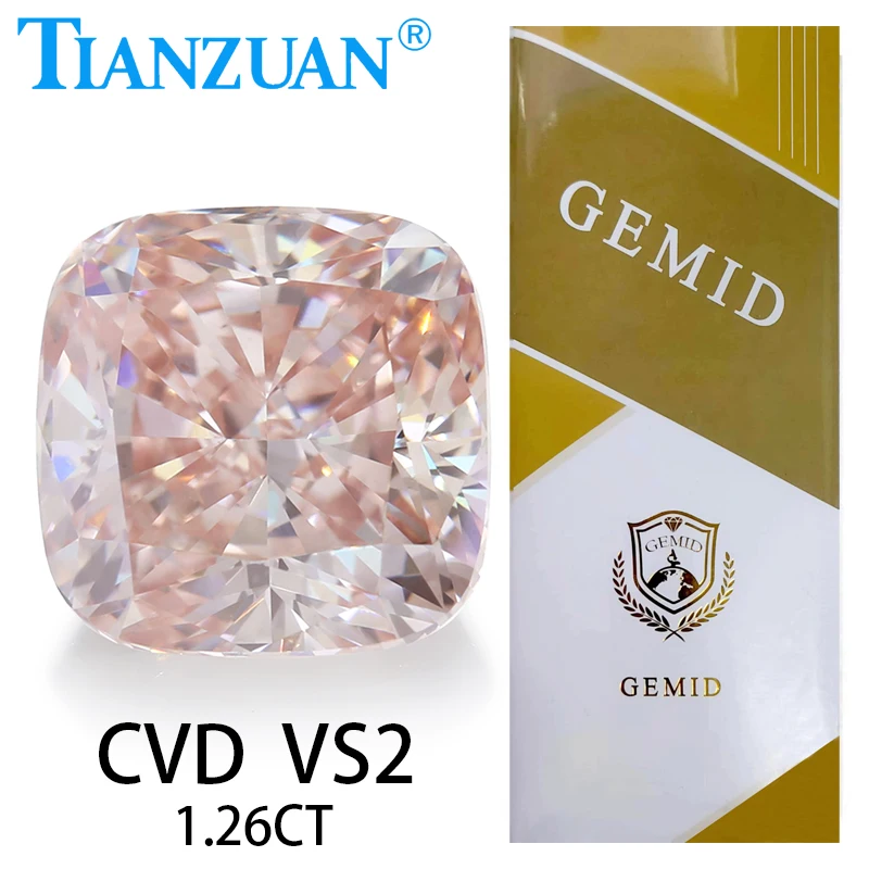 Lab Grown Diamond CVD Cushion Shape Fancy Light Pink Color VVS1/ VS2 2EX Loose Gemstone Bead with GEMID Certified 30pcs car light 1860 c6 15w 10w car light bead 1860 white 6000k 3000k high power ceramic led thermoelectric separation