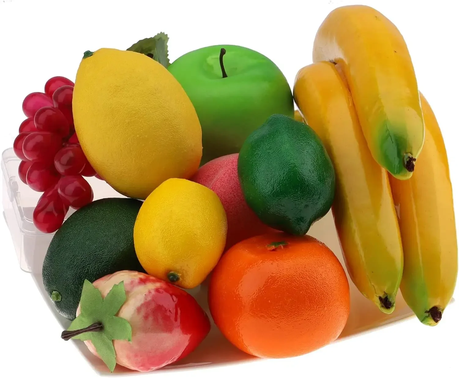 Artificial Fruits of Decoration for Home Fake Banana Lemon Orange Strawberry Apple Peach Grape Different Faux Realistic artificial fruits and vegetables