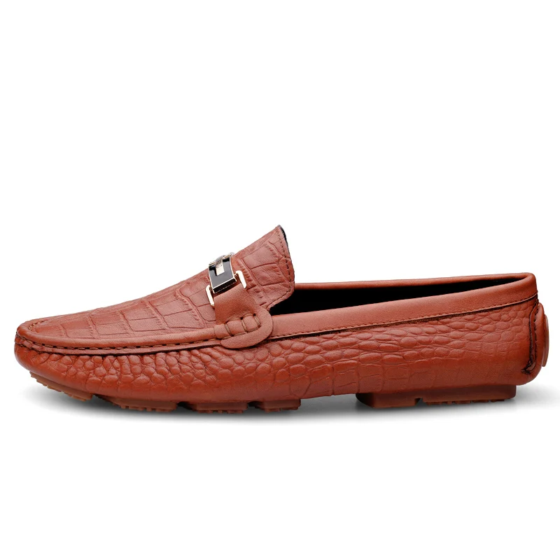 

Popular Men Casual Slip On Shoes Handmade Loafers Footwear For Men Genuine Leather Driving Shoe For Man Anti Slip Flats Footwear