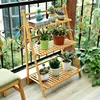 Bamboo Ladder Plant Stand 3 Tier Foldable Flower Pot Display Shelf Rack for Indoor Outdoor Home Patio Lawn Garden Balcony 2