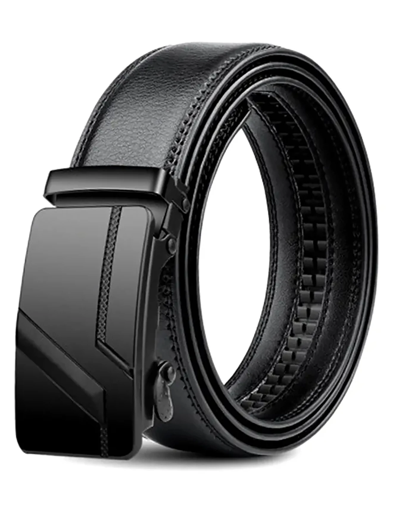 High quality men's belt 110 centimeters 120 centimeters 130 centimeters luxury belt, men's black automatic buckle jeans belt.