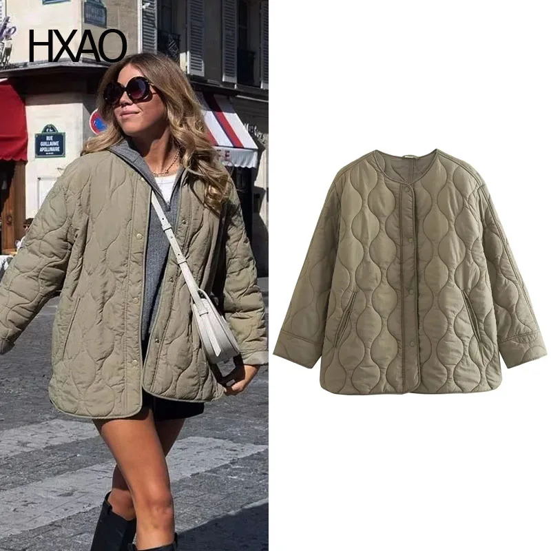 

Женское Стеганое пальто HXAO, парка, стеганое пальто, женская зимняя стеганая куртка, пальто, роскошная подкладка, новая верхняя одежда, 2024