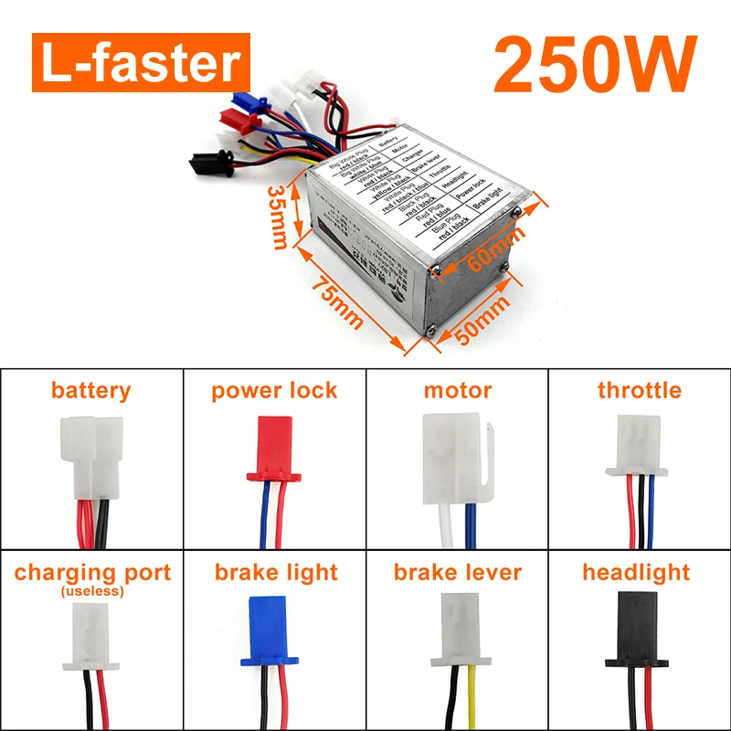 24V 250W 전기 미니 카트 엔진 키트 (25H 체인, 55T 체인 휠, 가스 페달 포함) 전기 스쿠터 모터용