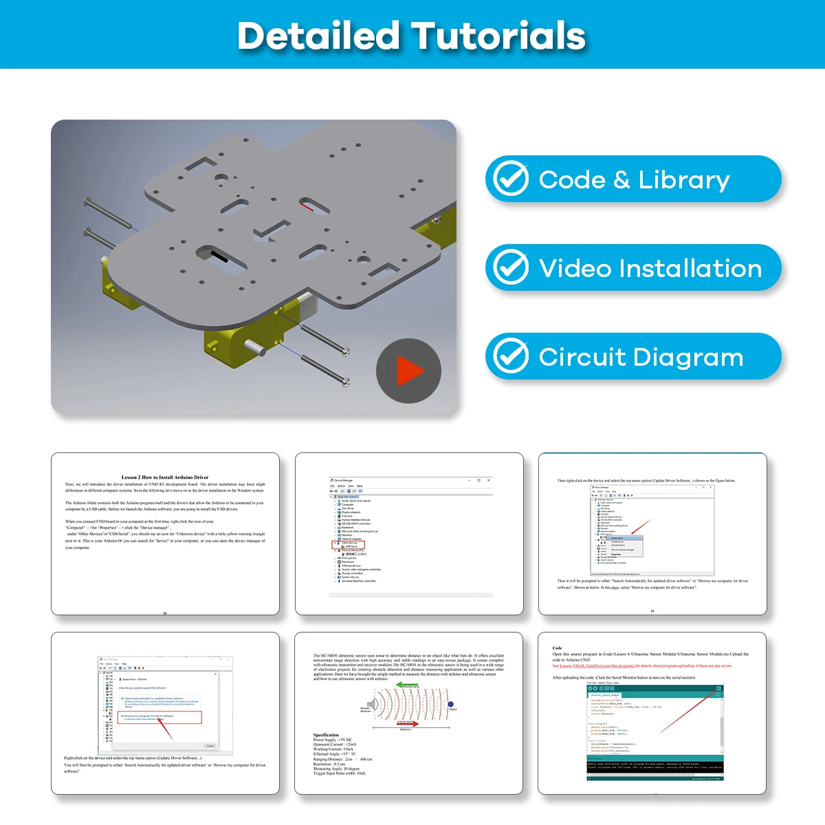 LAFVIN Robot Starter Kit for Arduino Project with ESP32 Camera and Code Learning Develop Skill Full Version Smart Car Kit - Image 6