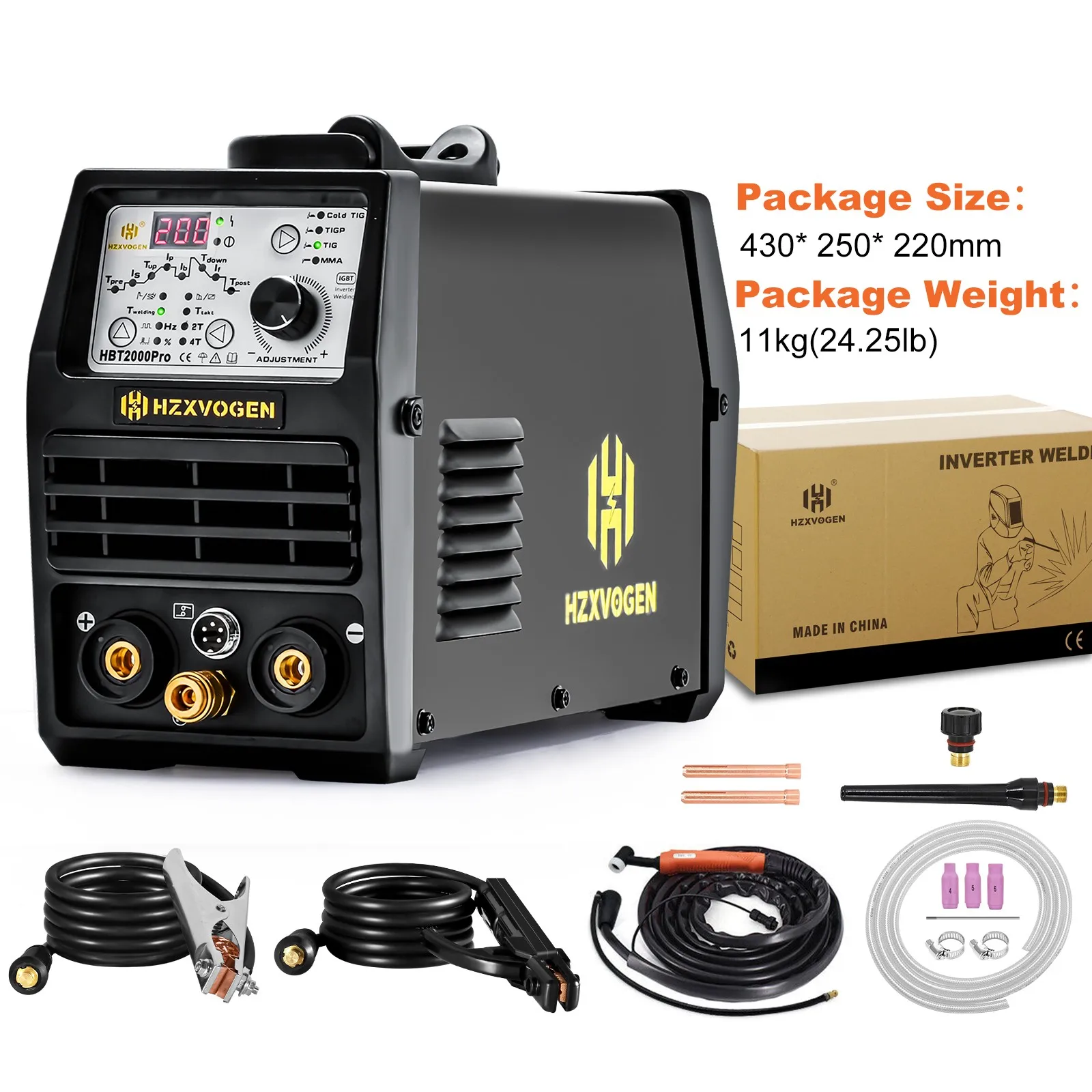 HZXVOGEN 200A Cold TIG Pulse Welding Machine 1-900ms Adjustment HF Spot TIG Welder ARC MMA Stick Welder сварочный аппарат 6