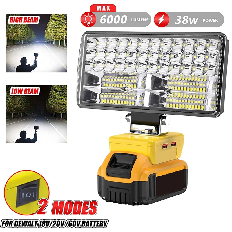 Inch Cordless LED Work Light Fit for Dewalt 18V 20V Lithium