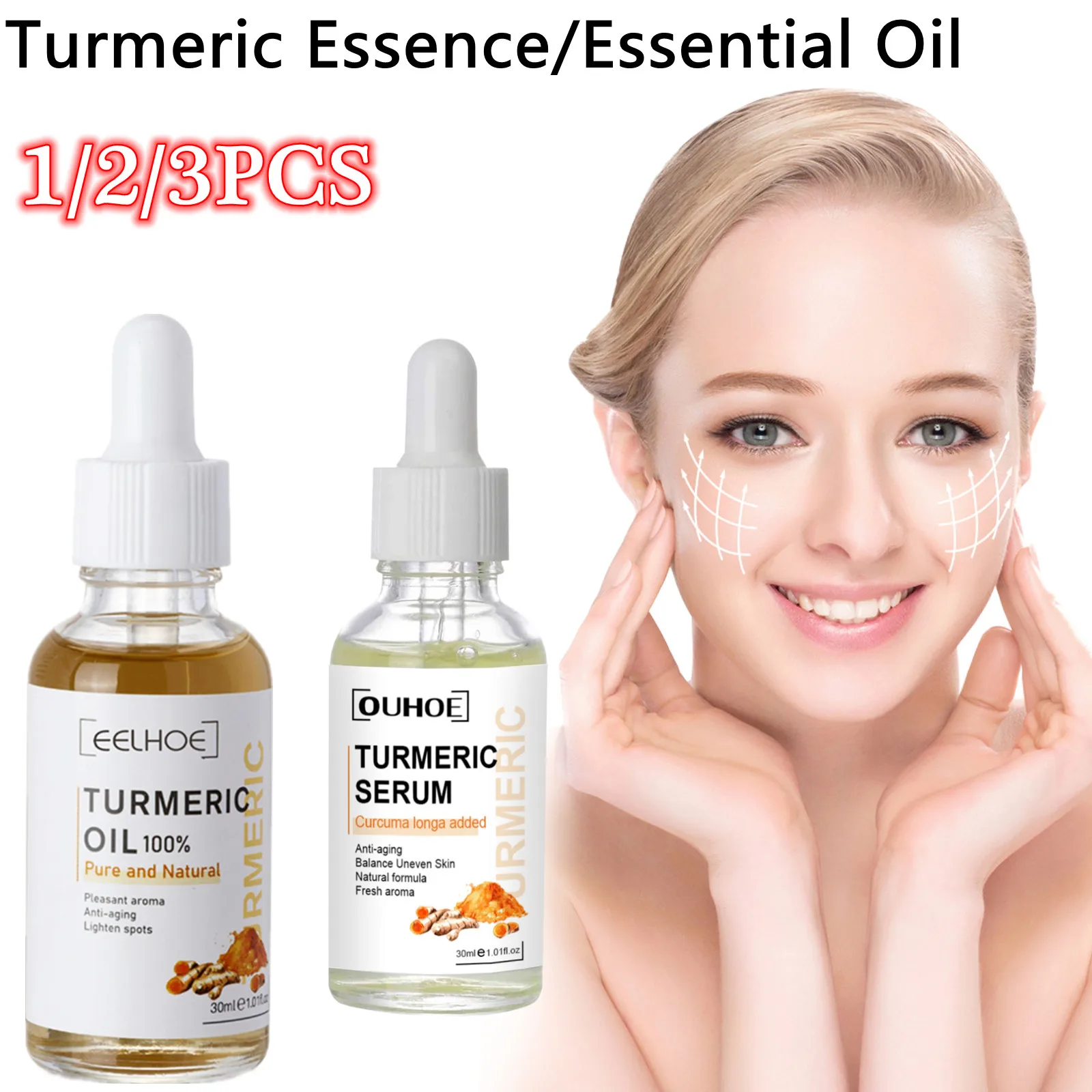 1/2/3pcs Turmeric Correction Essence 30ml Face Serum Essential Oil