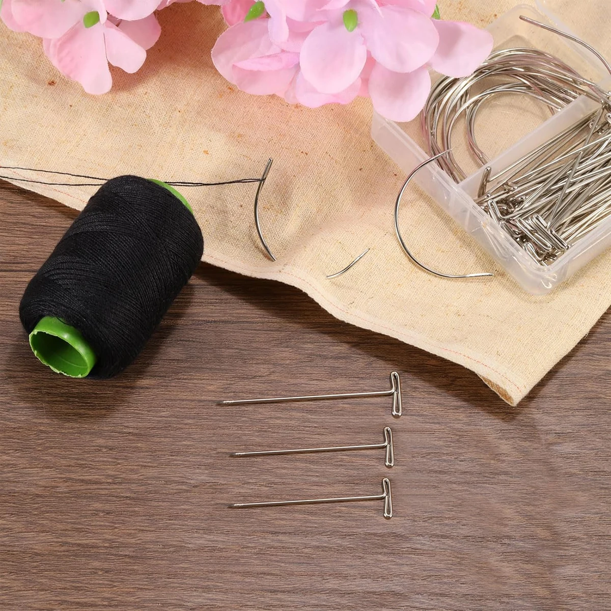 1 상자 강철 구부러진 곡선 바늘 C 유형 머리 직조 바늘 캔버스 수리 머리 확장에 대 한 직조 DIY 가죽 손 바느질 도구