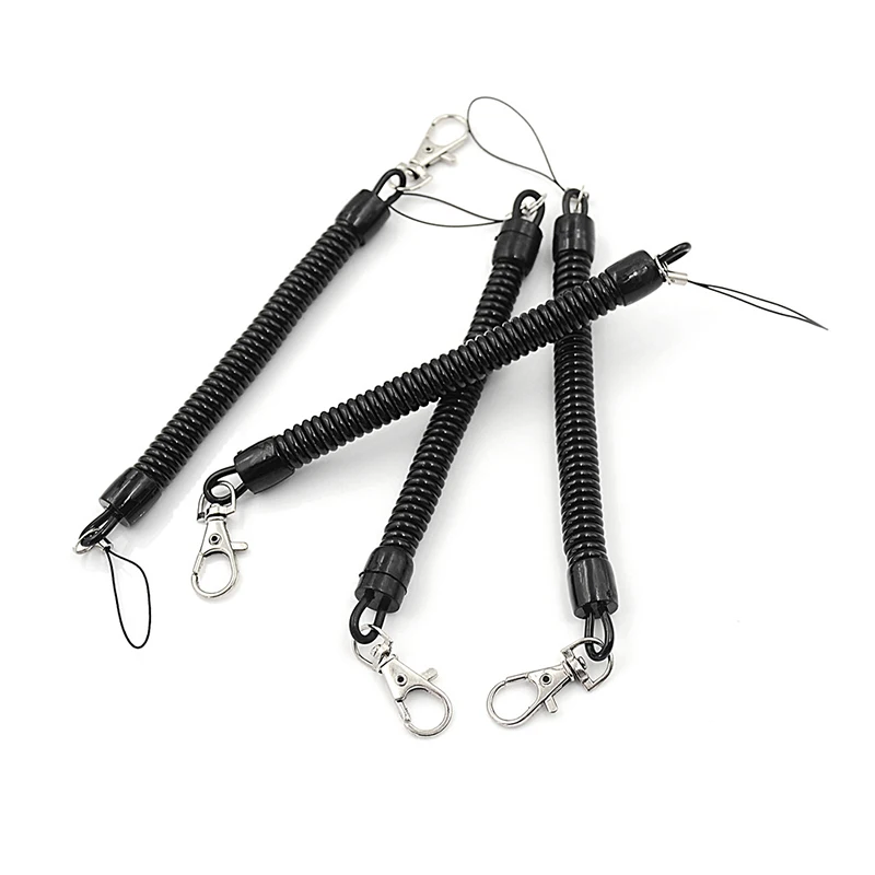 

Practical Elastic Retractable Plastic Rope Key Ring Security Gear Tools Camping Anti-lost Phone Spring Keychain Bag Charm
