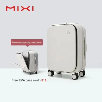 LANMOU Handbagagekoffer, Lichtgewicht Trolley Met Hard PC Omhulsel Reiskoffer Trolleykoffer Met 4 Spinnerwielen Bagage Met Dubbel Tsa Slot Bagage Met Bekerhouder Wit 352356cm