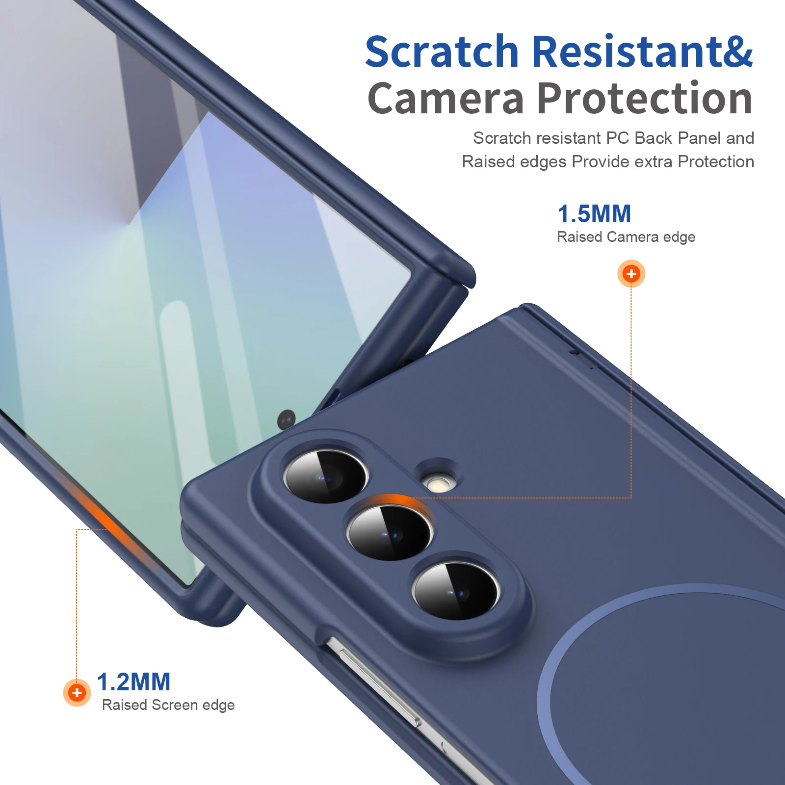 Hinge Protective Magnetic Shockproof Frosted Phone Case with MagSafe Compatibility