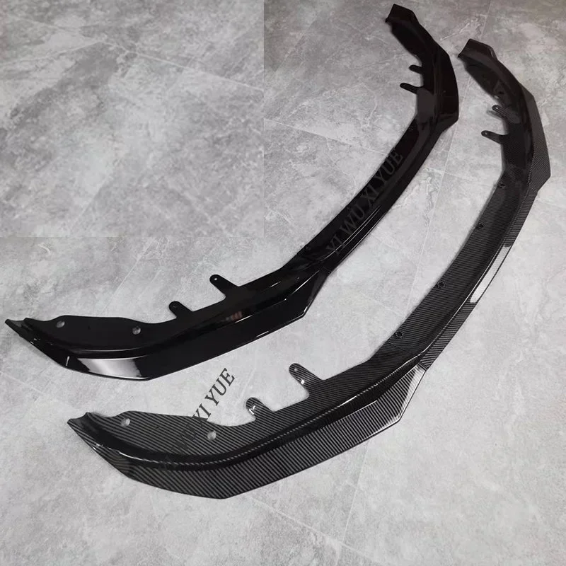 Car Front Bumper Lip Body Kit Spoiler Canard Splitter Diffuser Carbon Look For BMW 4 Series G22 G23 G24 G26 420i M440i 2020-2023