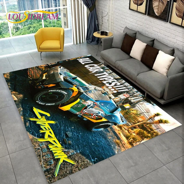 Cyberpunk-Voiture de sport tout-terrain, tapis pour salon, chambre à  coucher, canapé, décoration des portes, polymères de sol non ald -  AliExpress