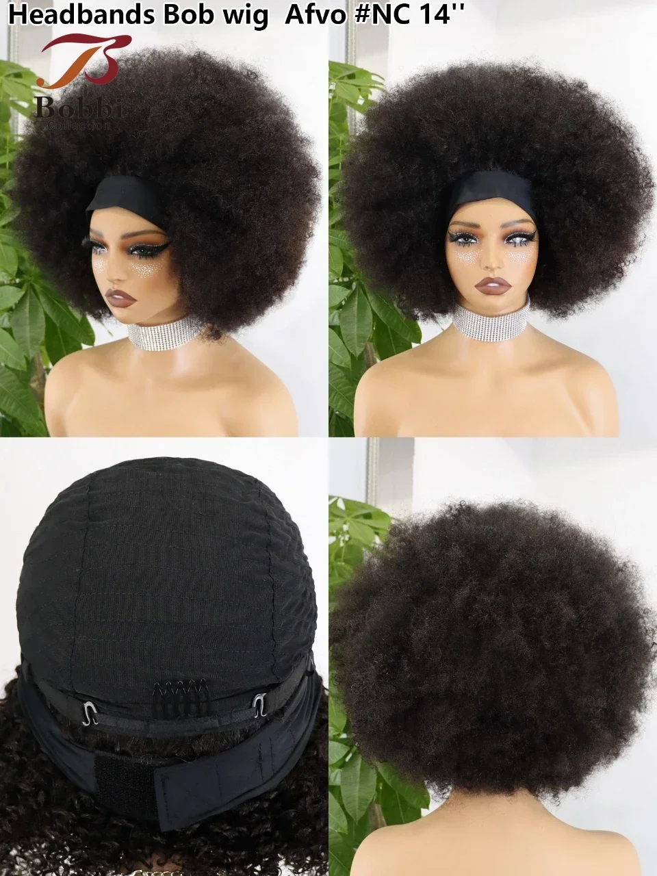 Headband Bob Wig Human Hair Double Drawn Bouncy Curl Loose Body Afro Kinky Curly Full Machine Made Wig Natural Hair Wigs