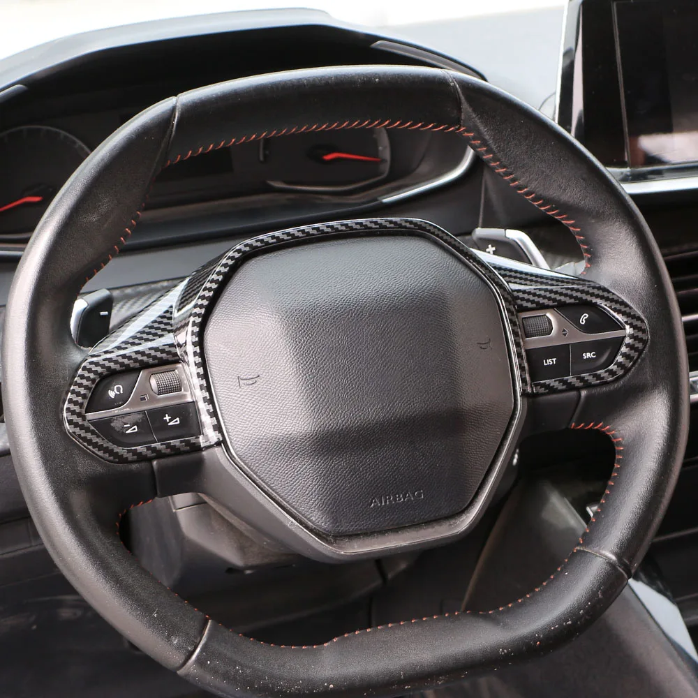 Auto Lenkrad Taste Panel Trim Abdeckung für Peugeot 2008 208 E2008 E208 2020 2021 2022 2023 2024 Zubehör – Detail 3