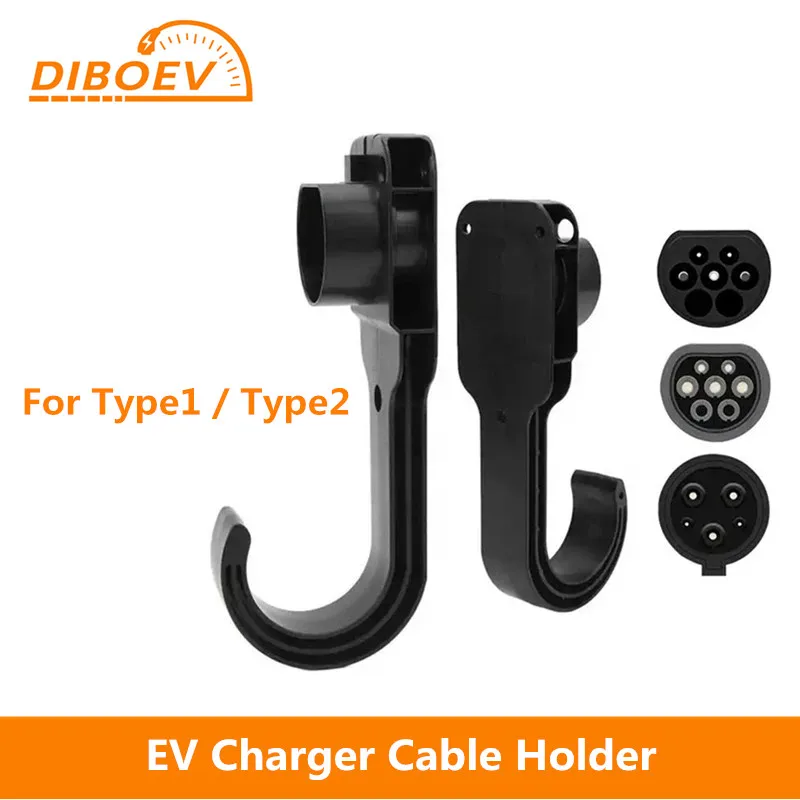 1Pcs Wall EV Charger Cable Holder Gun Head Socket for Type1 Type2 EVSE J1772 Connector EU Plug