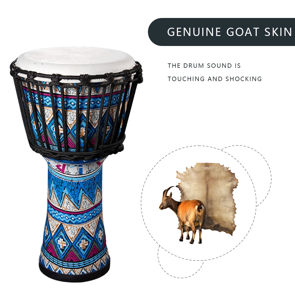Goatskin Drumhead Hand Drum Colorful Art Patterns 8inch Congo Drum Bongo Great Gift for Beginners Adults and Kids