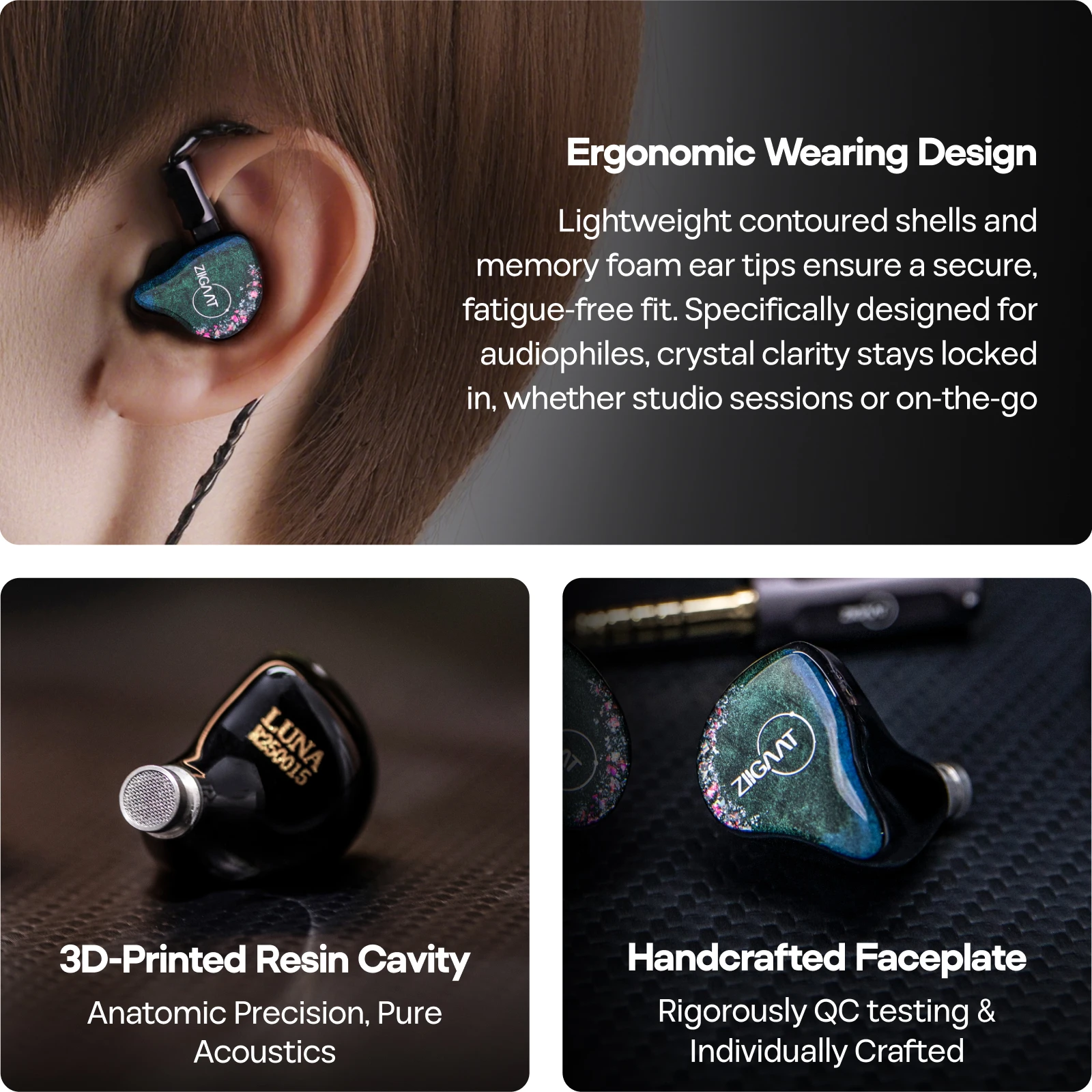 Linsoul ZiiGaat Luna 6BA Studio IEM Monitor Handcrafted Quality