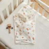 Newborn Cartoon Print Blanket Pure Cotton Double Gauze Blanket Baby Blanket Bath Towel Baby Swaddle 1