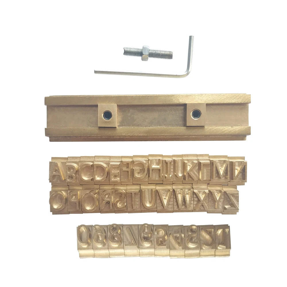 Brass Foil Hot Stamping Letters, Alphabet for Leather Stamps, Handmade Craft Tool, 30 Fonts