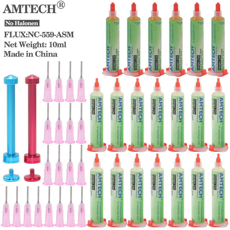 100% Amtech NC-559-ASM Flux 10Pcs Cleaning-Gratis Lage Rook Bga Soldeerstation Veelgebruikte 559 Flux Sturen booster