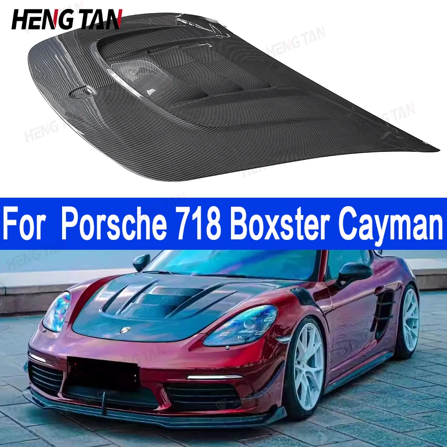 

For Porsche 718 Boxster Cayman Carbon fiber Hood engine cover carbon fiber cover engine cover Replace the installation